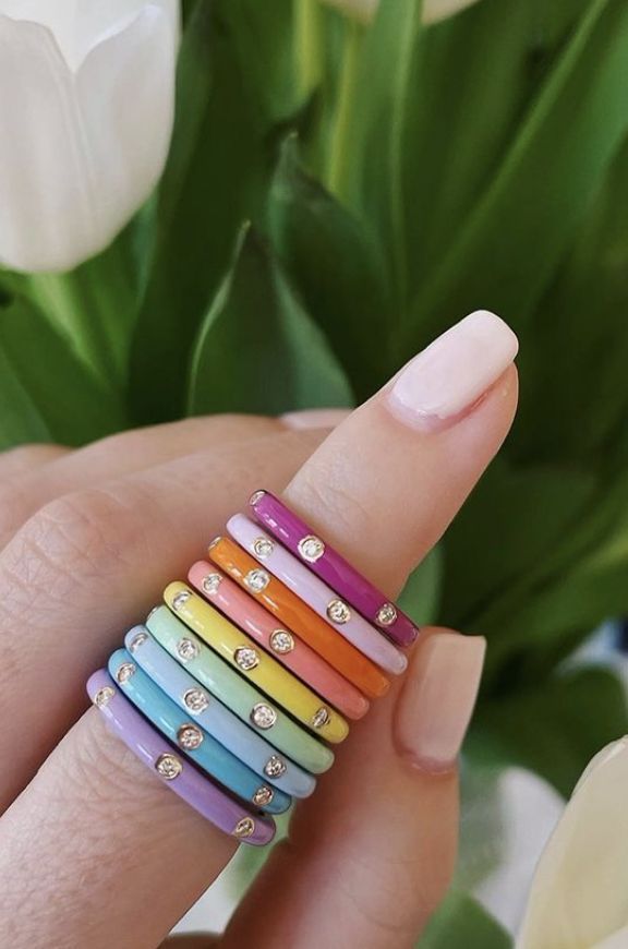 Bague Candy Coloré Strass - Couleur au choix
