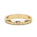 NOVA - Bague Dôme Doré Étoiles Scintillantes - Acier Inoxydable