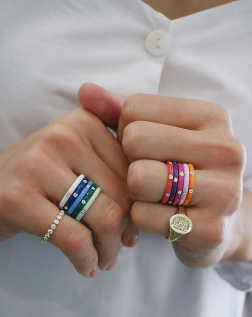 Bague Candy Coloré Strass - Couleur au choix