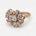 SUNBURST - Bague Soleil Baguette Princesse Rose Gold