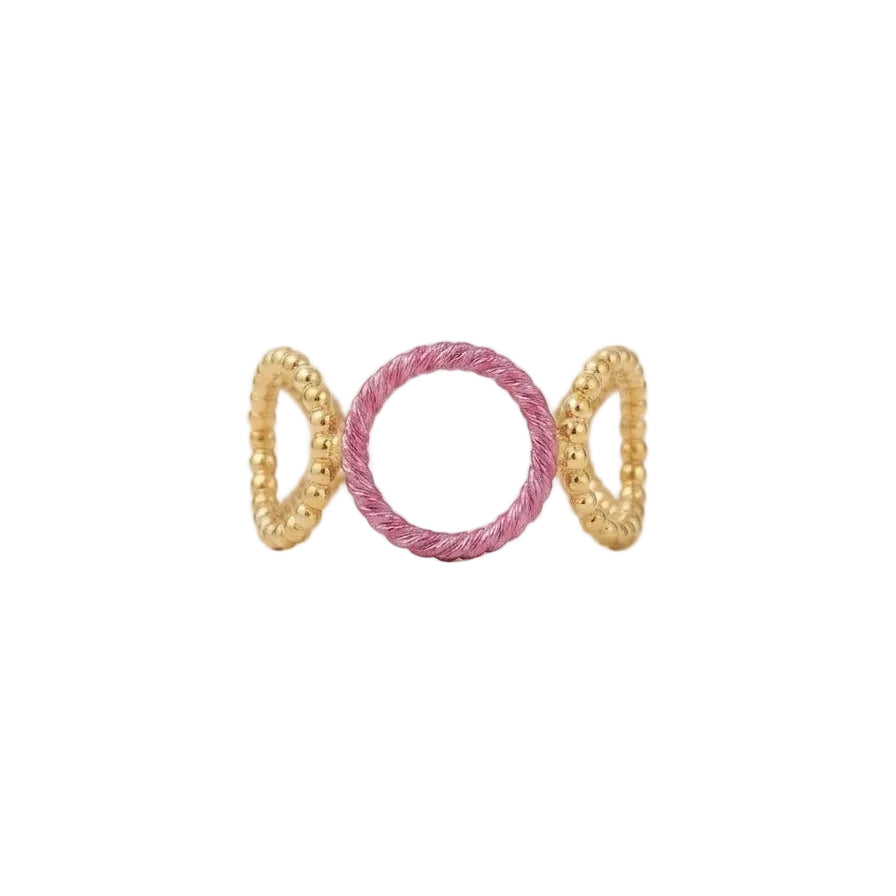 MUSA - Bague Triple Cercle Rose & Doré - Collection Winx