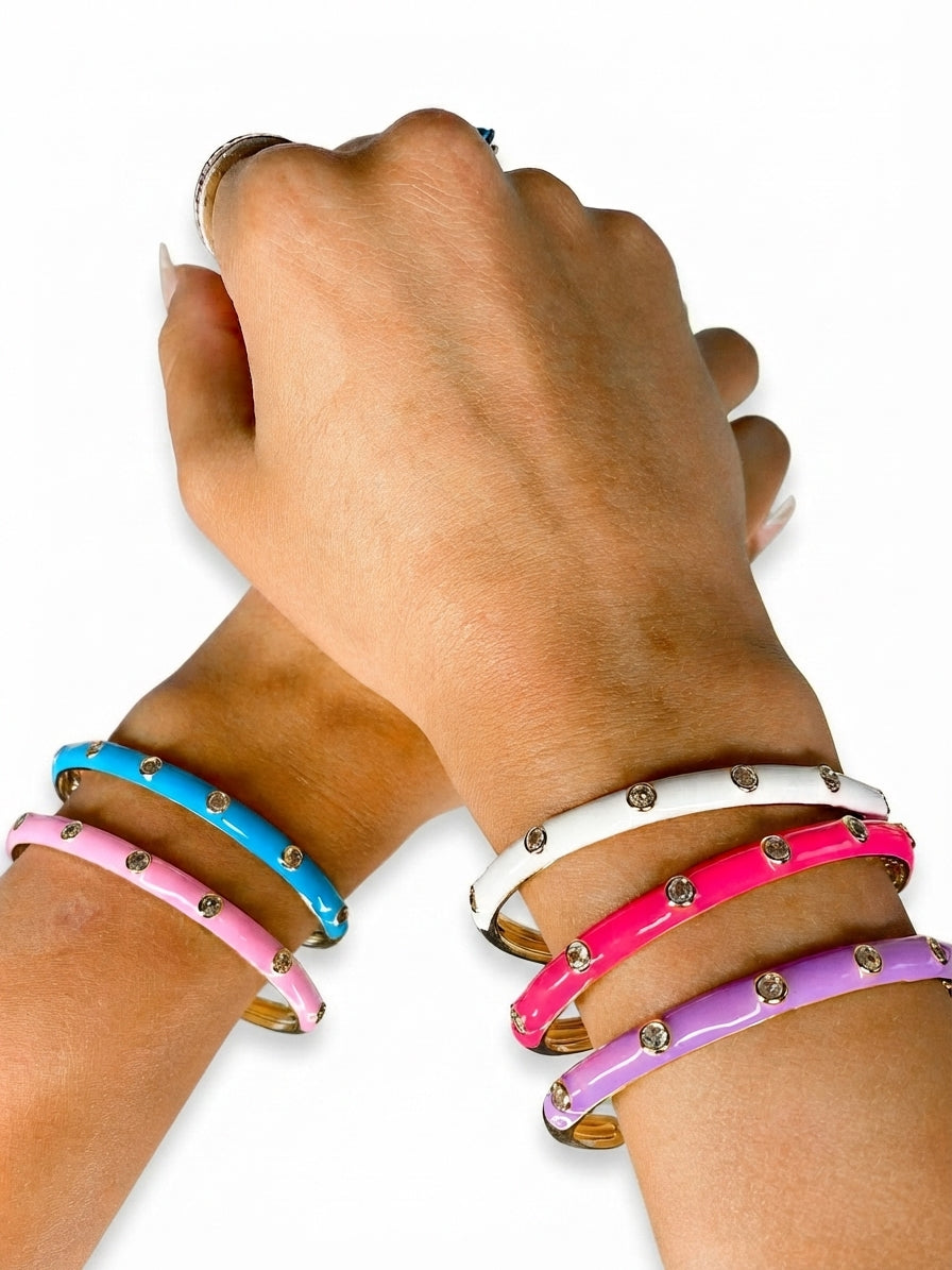 CANDY BRACELET - Bracelet Jonc Émail Strass