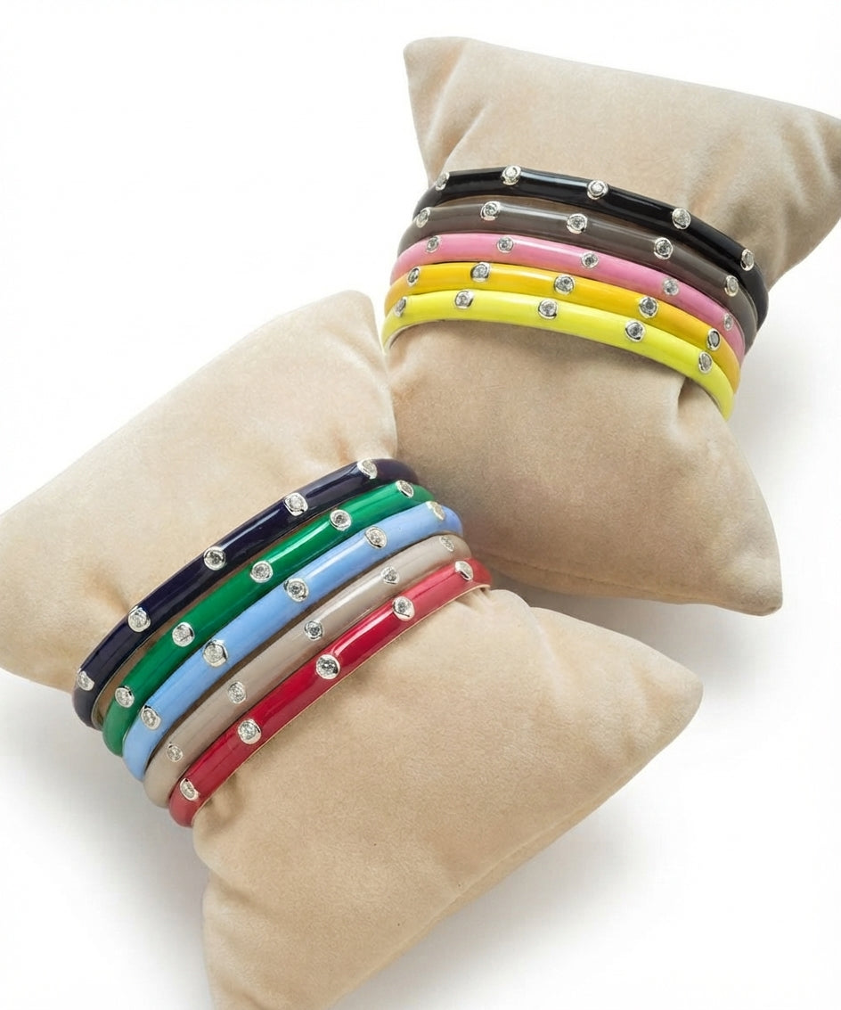 CANDY BRACELET - Bracelet Jonc Émail Strass