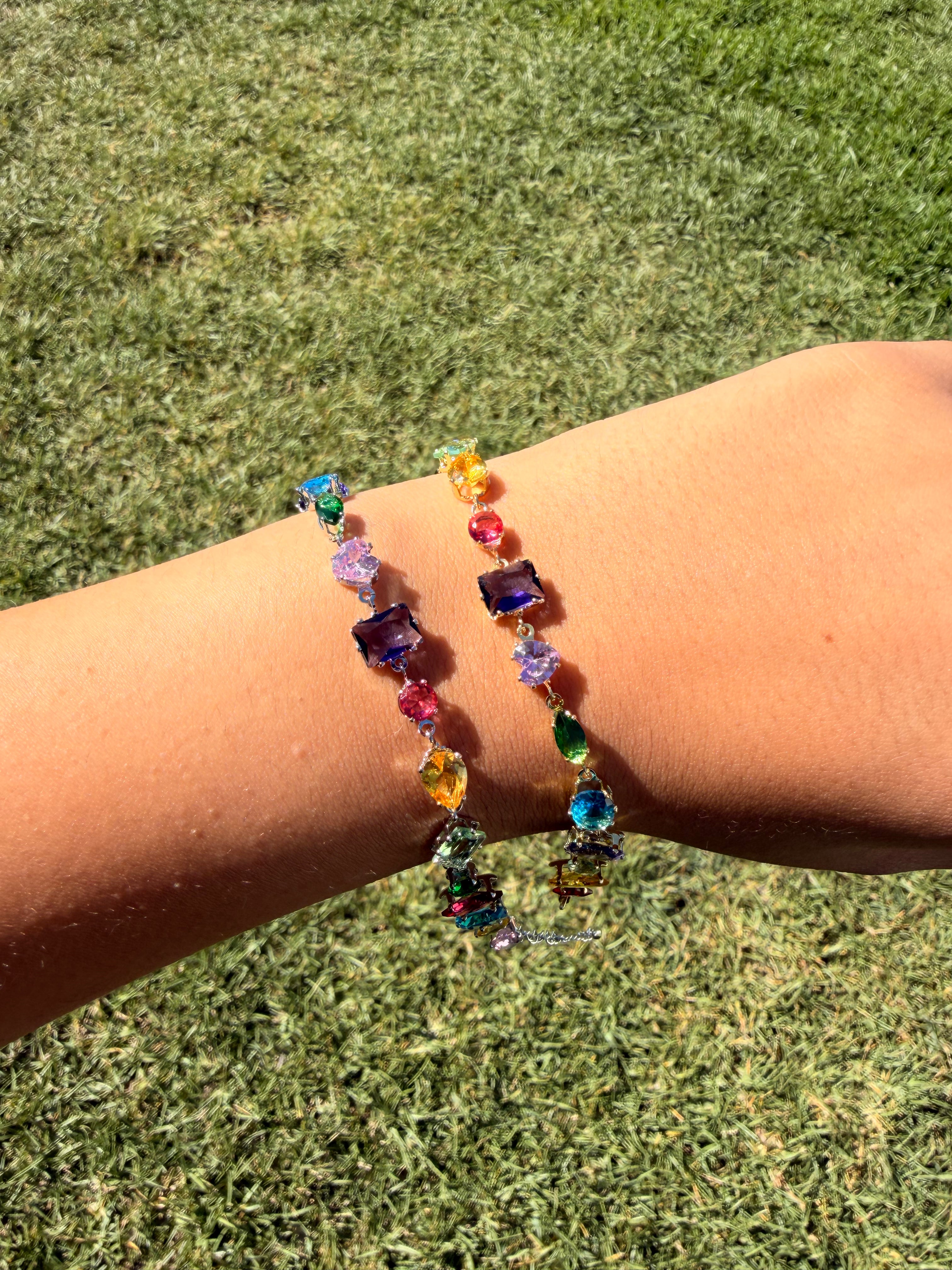 Bracelet WINX Rainbow - Cristaux Multicolores - Acier Inoxydable Doré & Argenté