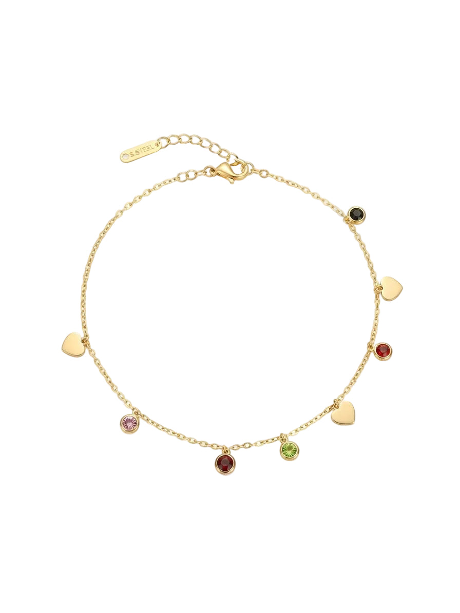 LOVE RAINBOW ANKLET - La chaîne de cheville d'amour