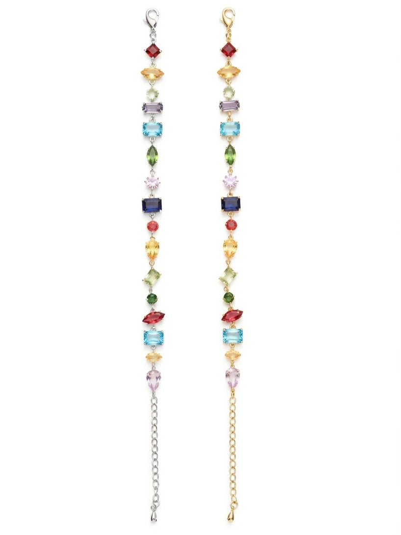Bracelet WINX Rainbow - Cristaux Multicolores - Acier Inoxydable Doré & Argenté