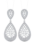 DIVA - Boucles Gouttes Dentelle Pavé Argenté