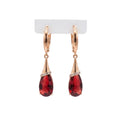 RUBINA - Boucles Goutte Rouge Rubis & Rosé Gold