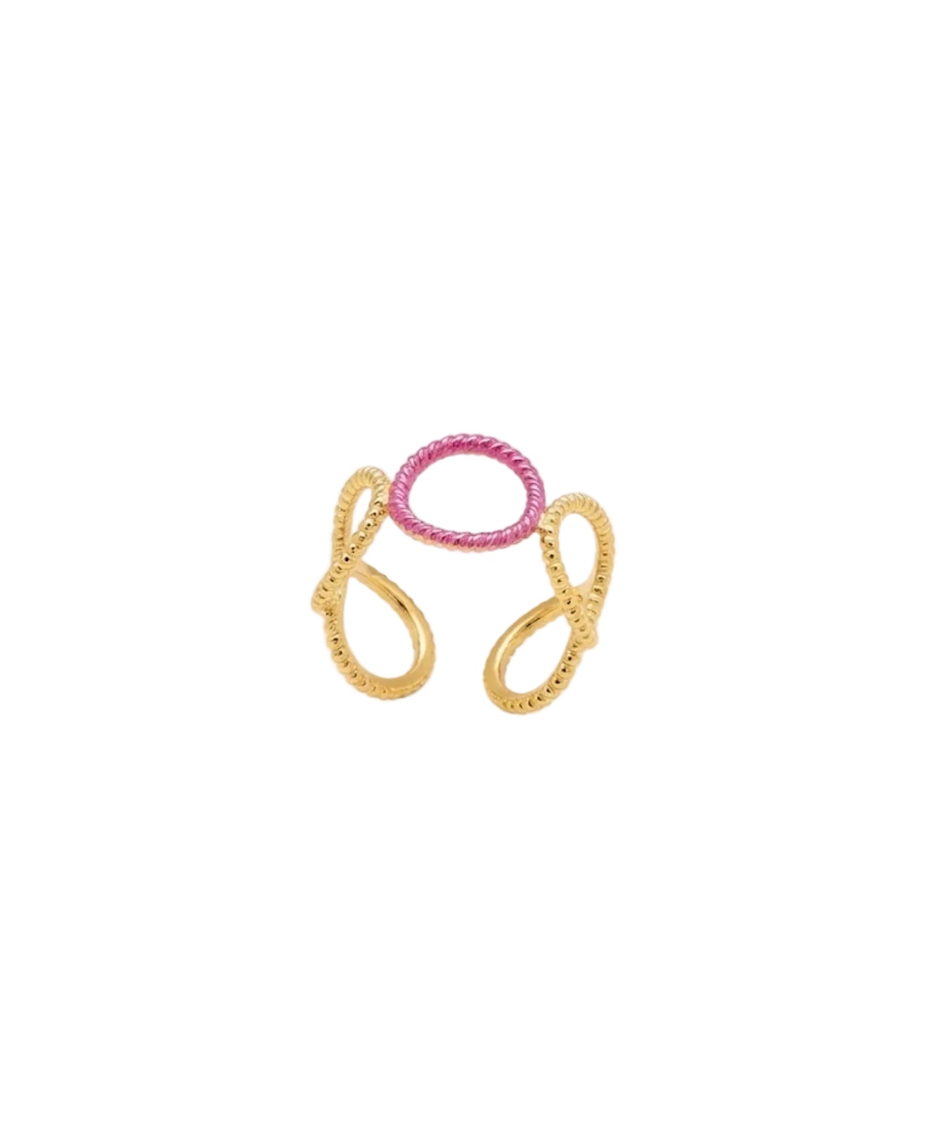 MUSA - Bague Triple Cercle Rose & Doré - Collection Winx