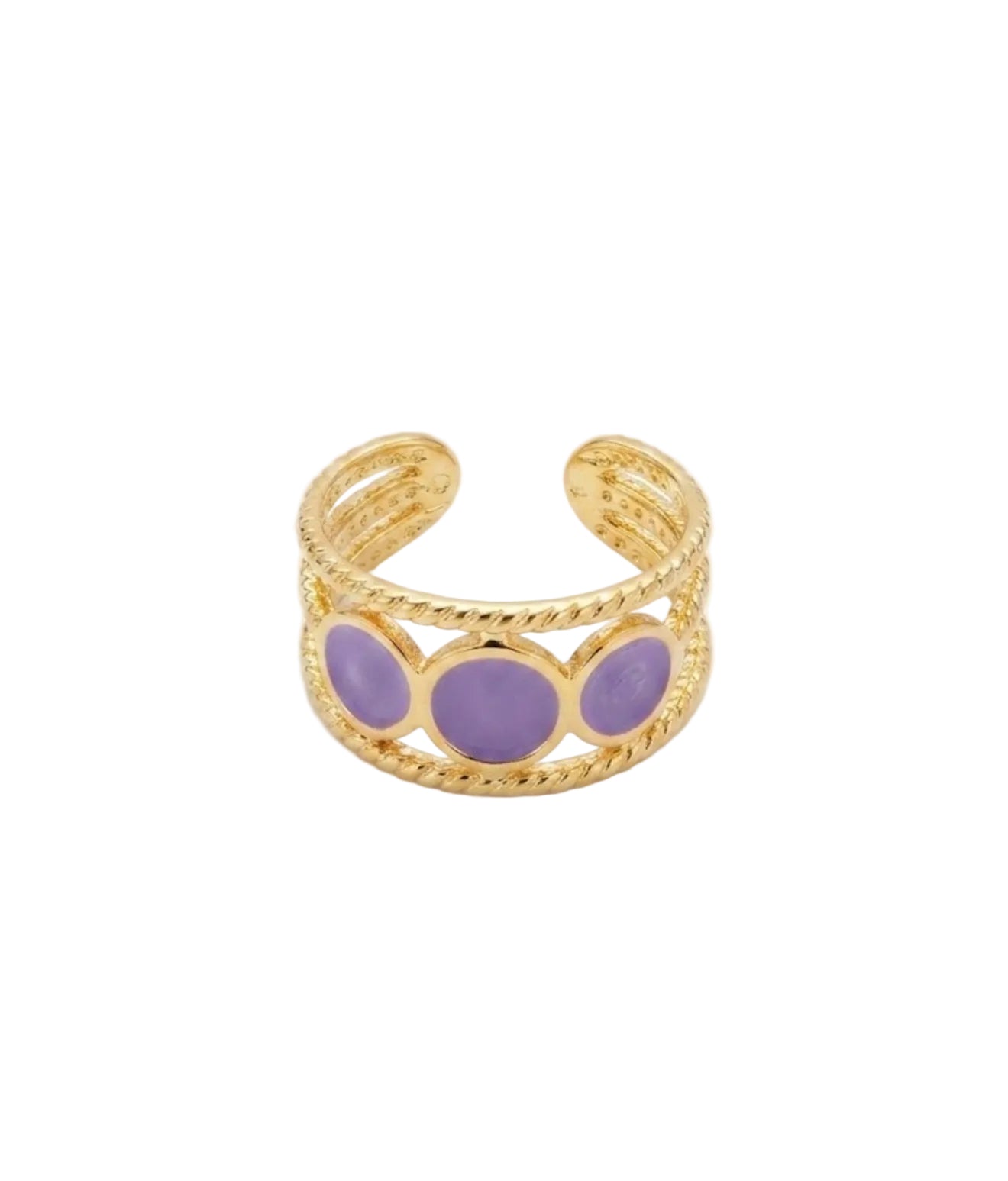 FLORA - Bague Triple Lilas Doré - Collection Winx