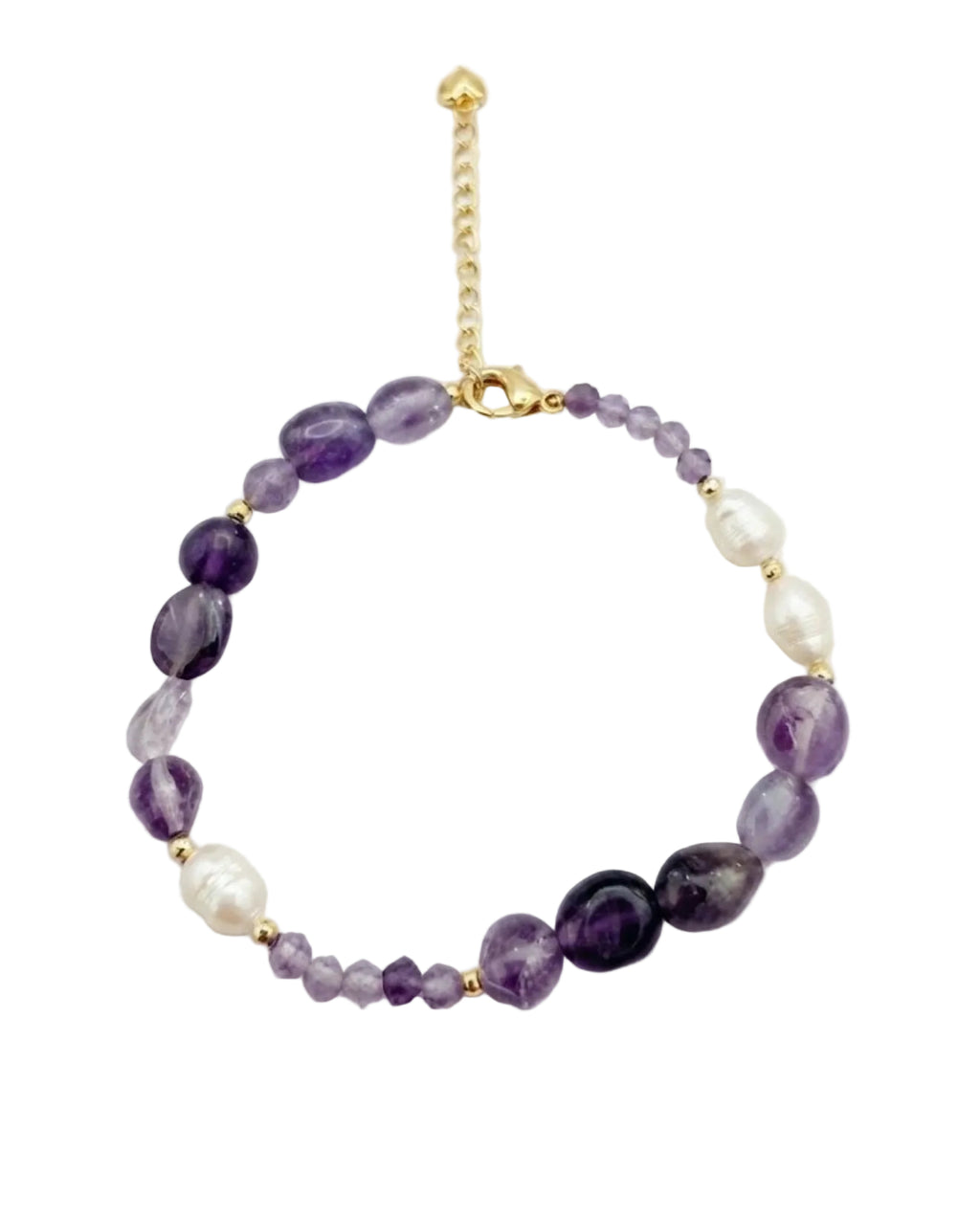 AMETHYST BRACELET - Bracelet Perles Améthyste & Perles Baroques