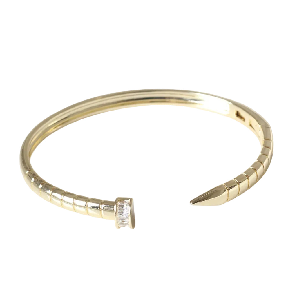 CLOU - Bracelet Jonc Clou Baguette Strass - Dupe Cartier