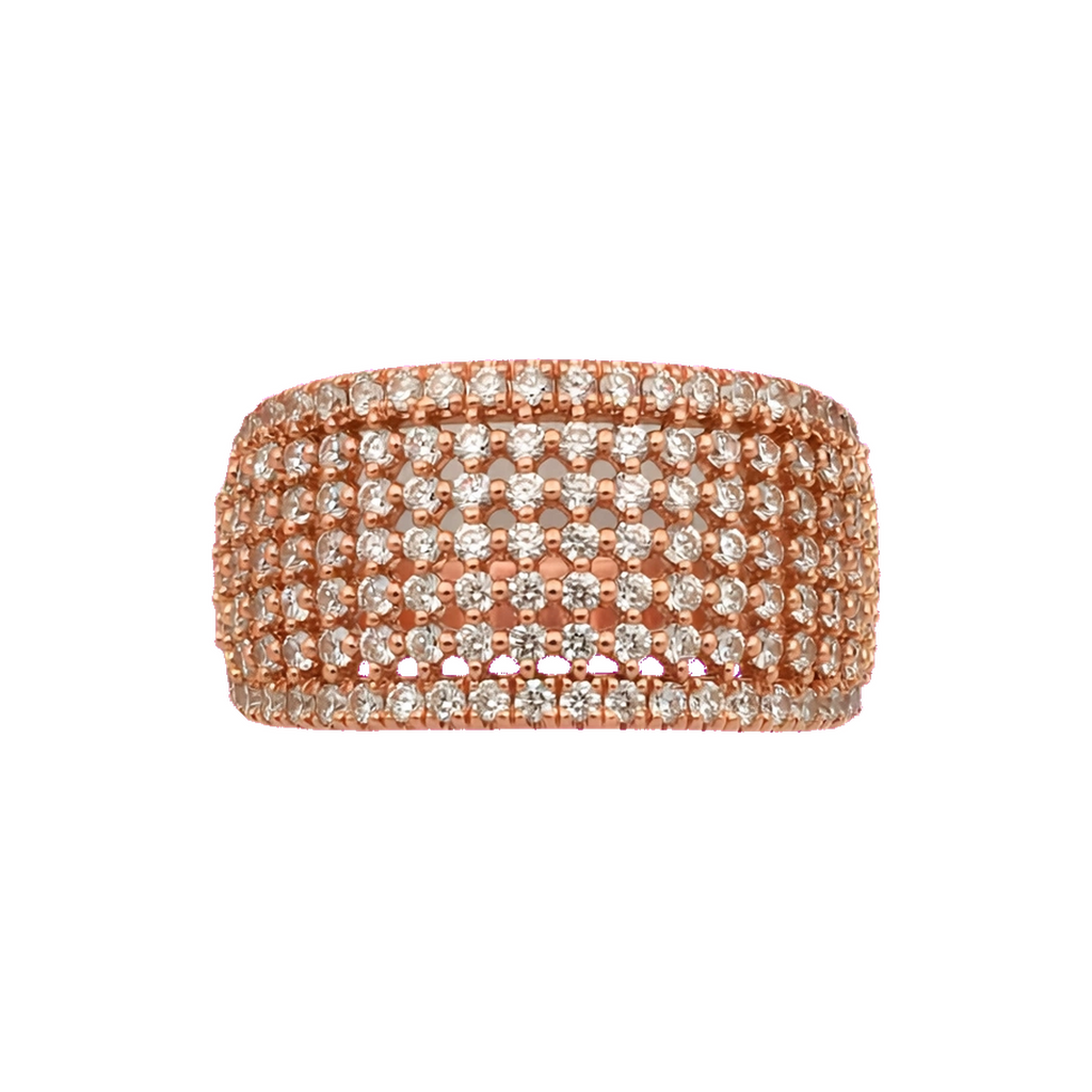 Bague ROYALE - Dôme Large Full Pavé Rosé