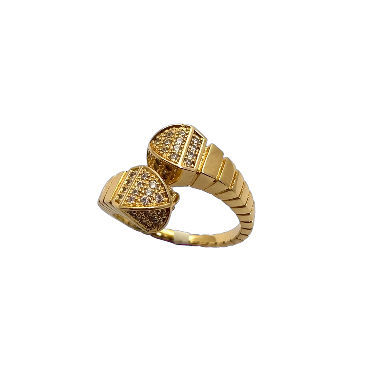 Bague SERPENTIA- Serpent Doré Pavé Cristal