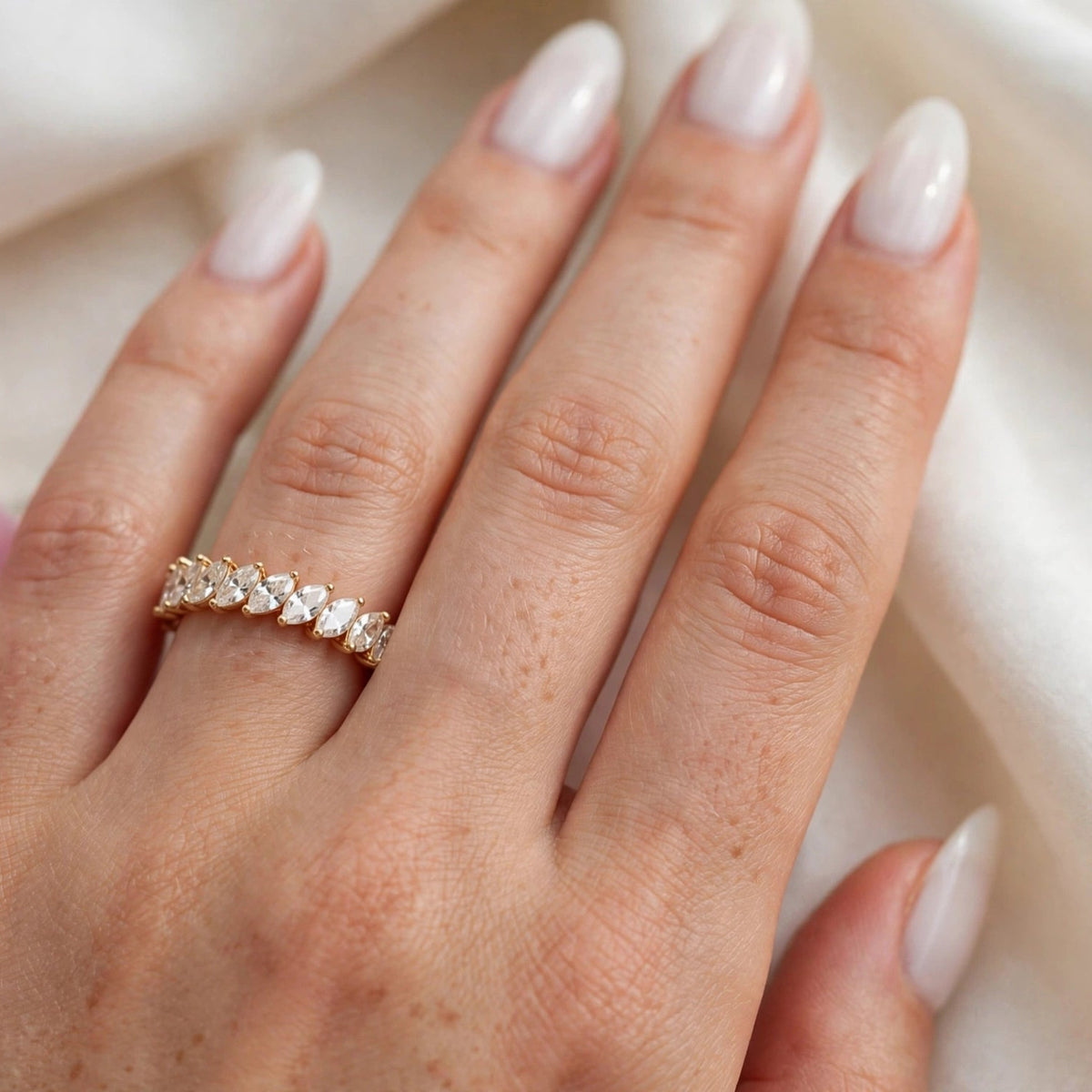 Bague ÉTERNITÉ Marquise - Or Rose Diamants