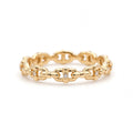 Bague LINK - Maillons Ancre Diamants Dorée