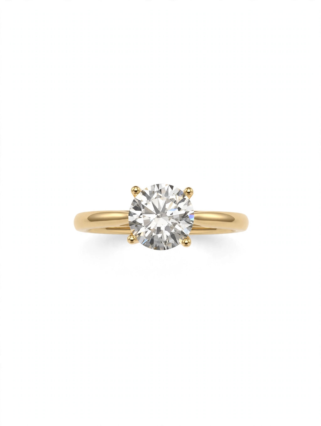 Bague SOLITAIRE - Diamant Éternel Doré