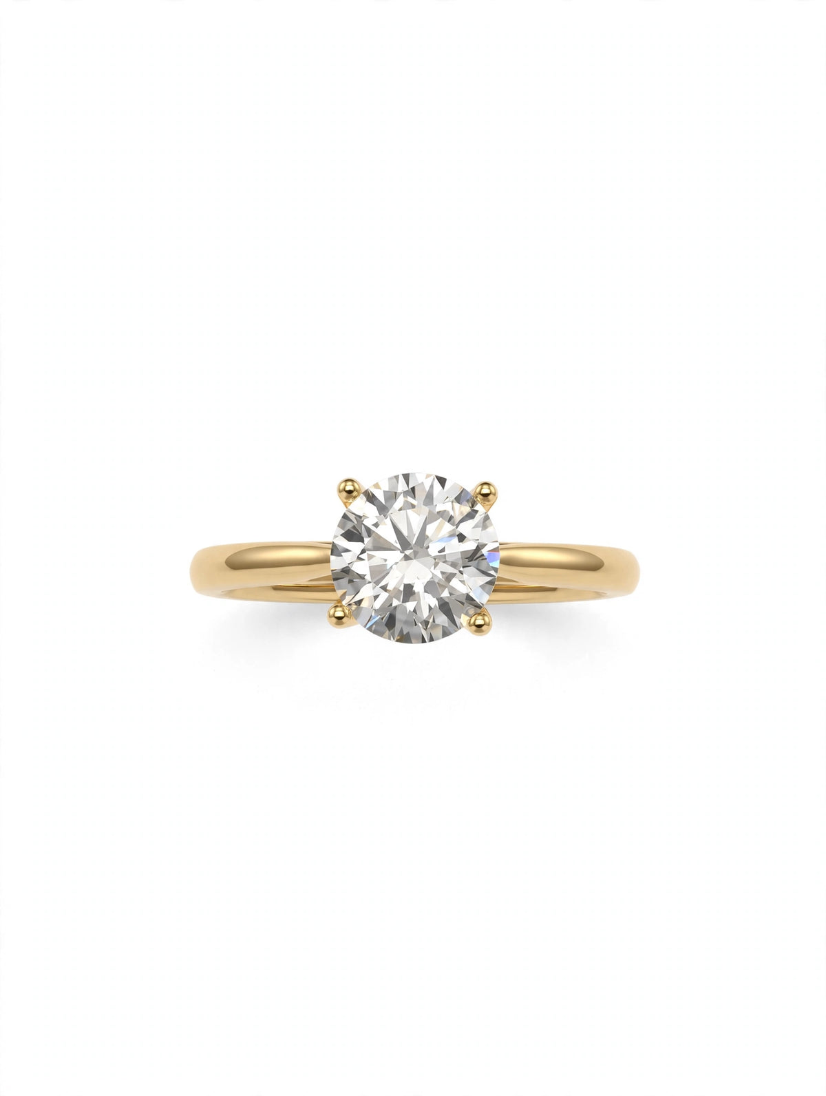 Bague SOLITAIRE - Diamant Éternel Doré