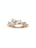 Bague COURONNE - Gouttes Diamants Dorée
