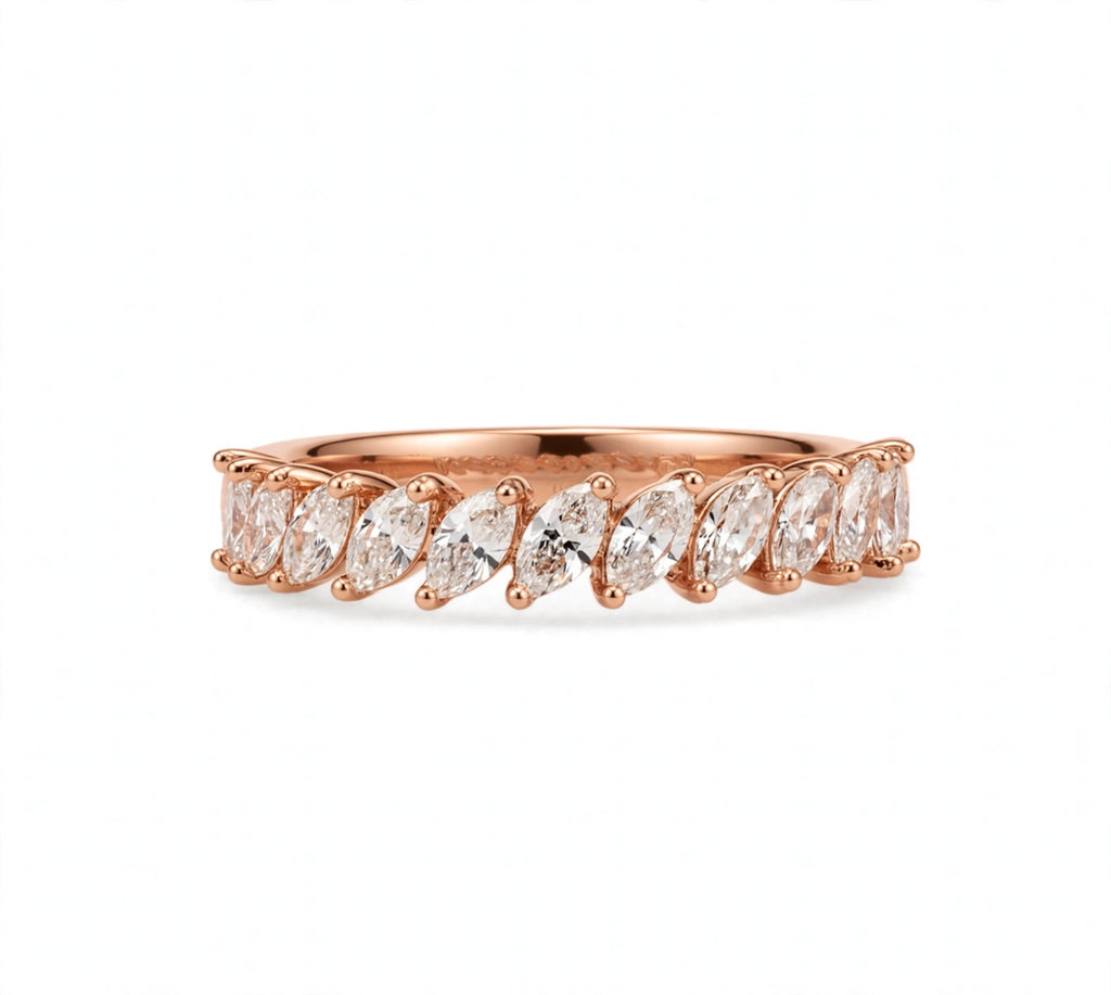 Bague ÉTERNITÉ Marquise - Or Rose Diamants