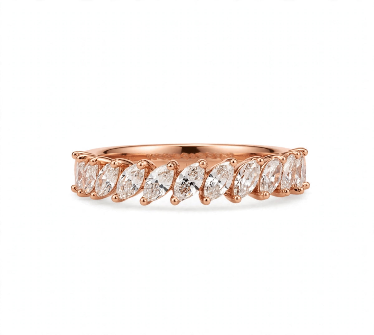 Bague ÉTERNITÉ Marquise - Or Rose Diamants