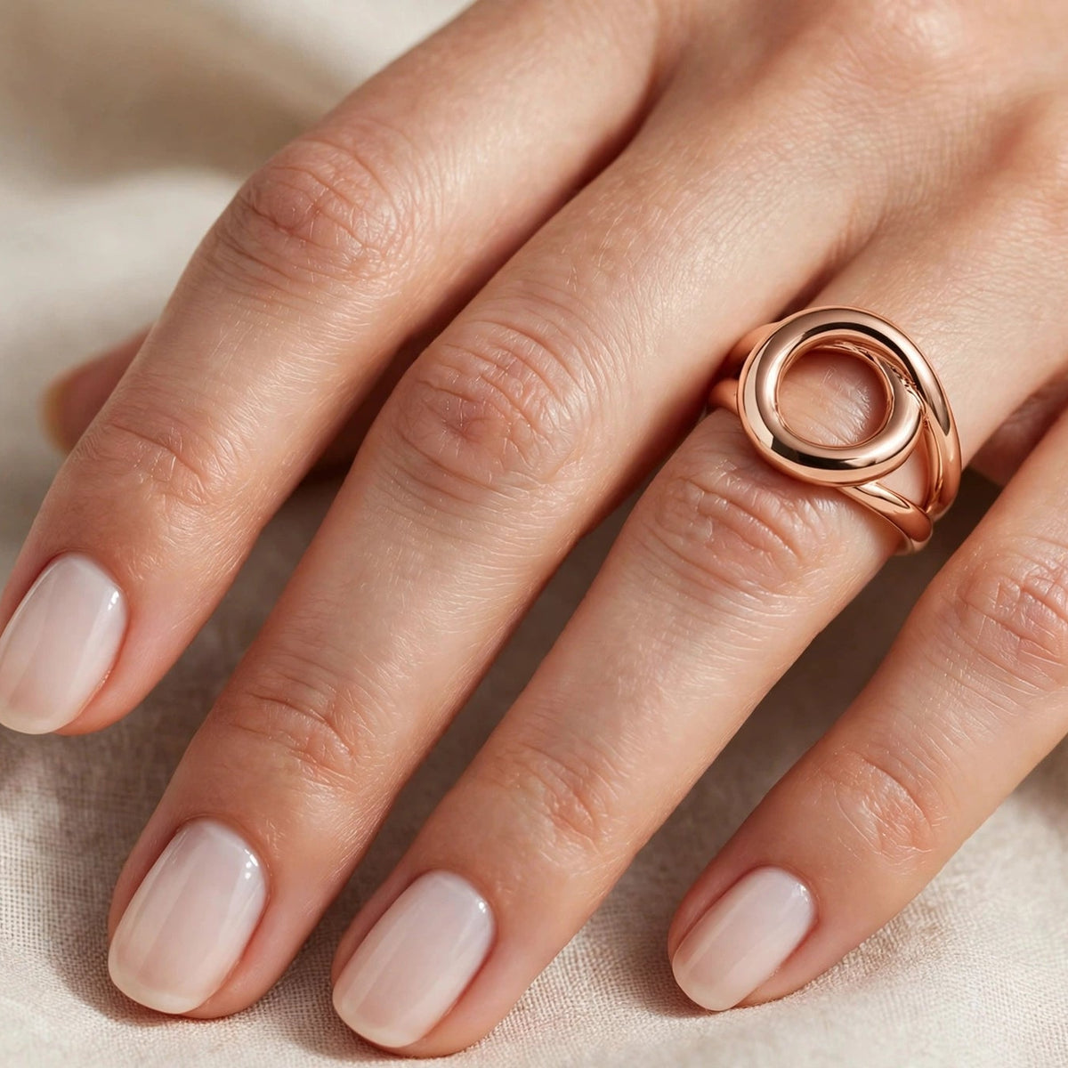 Bague LOOP - Torsadée Chunky Rosé