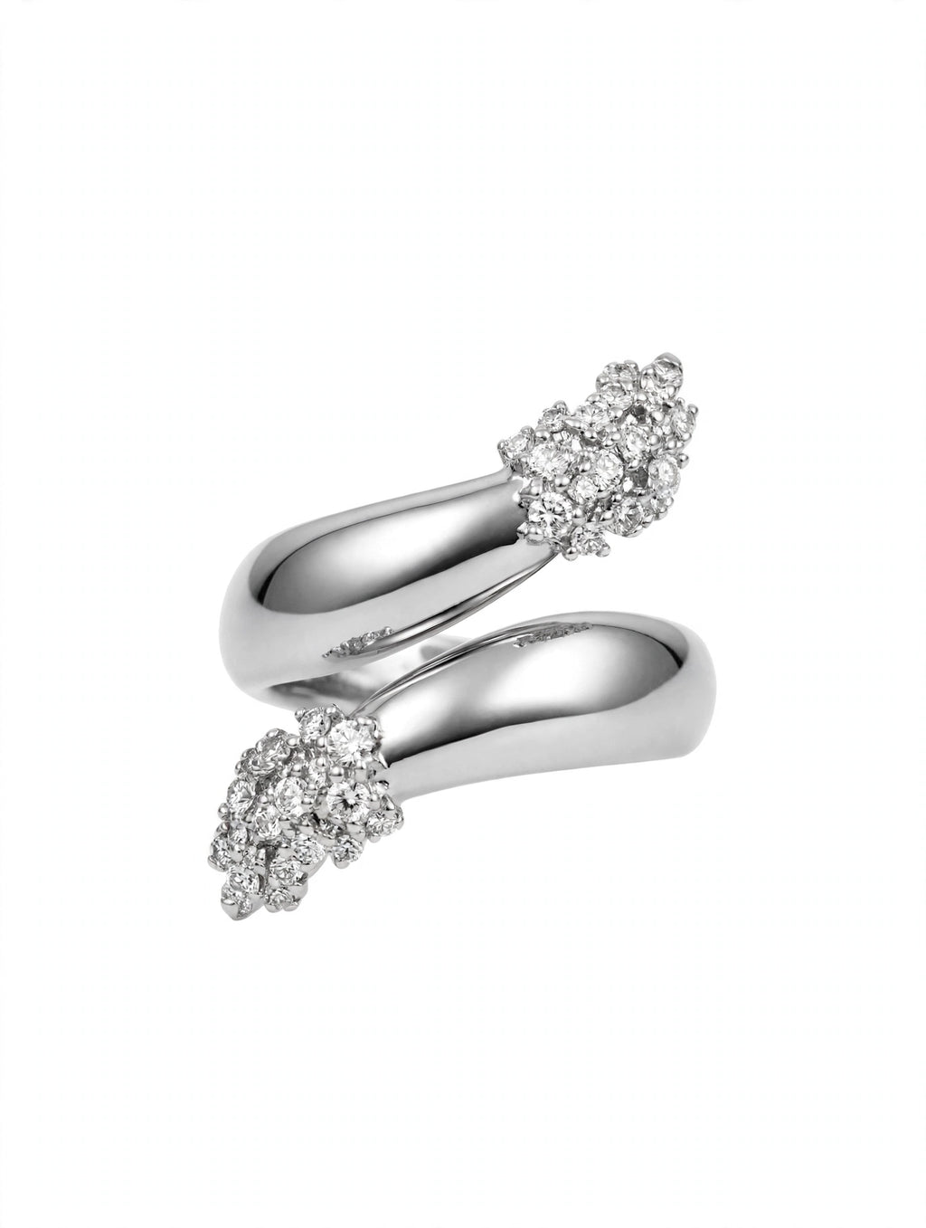 Bague SERPENT - Double Diamant Argent