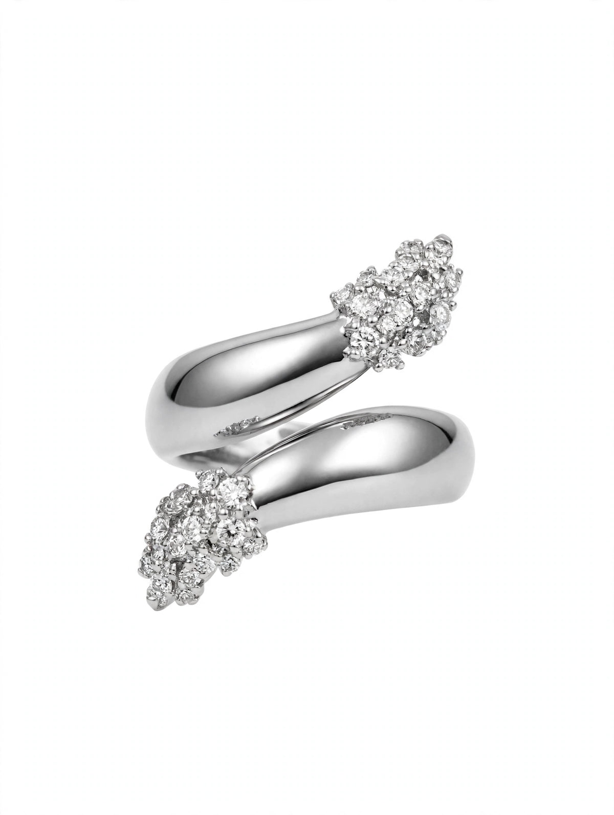 Bague SERPENT - Double Diamant Argent