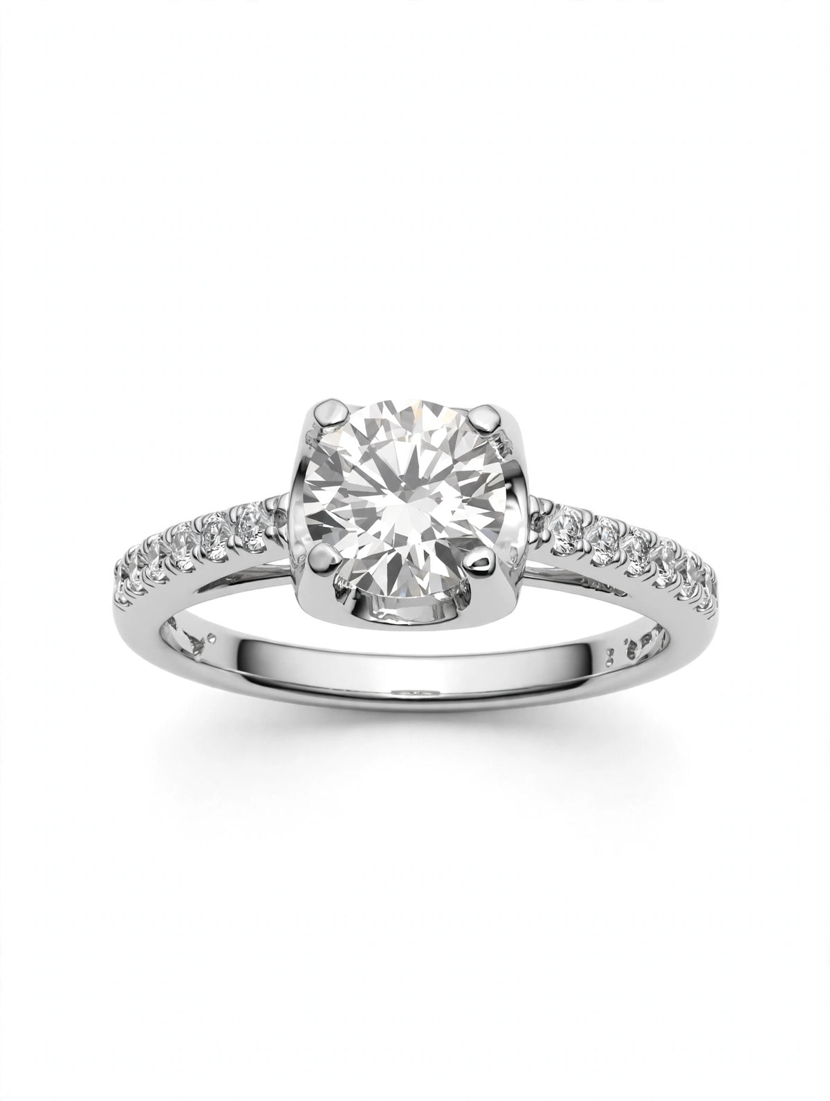 Bague ÉCLAT - Solitaire Pavé Argent