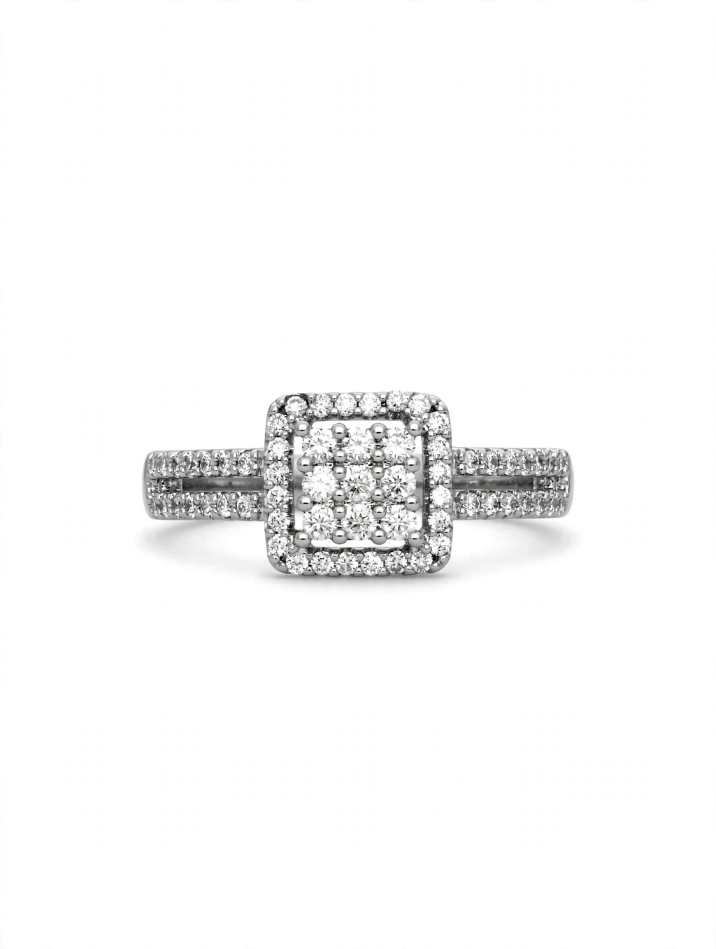 Bague PRINCESSE - Halo Carré