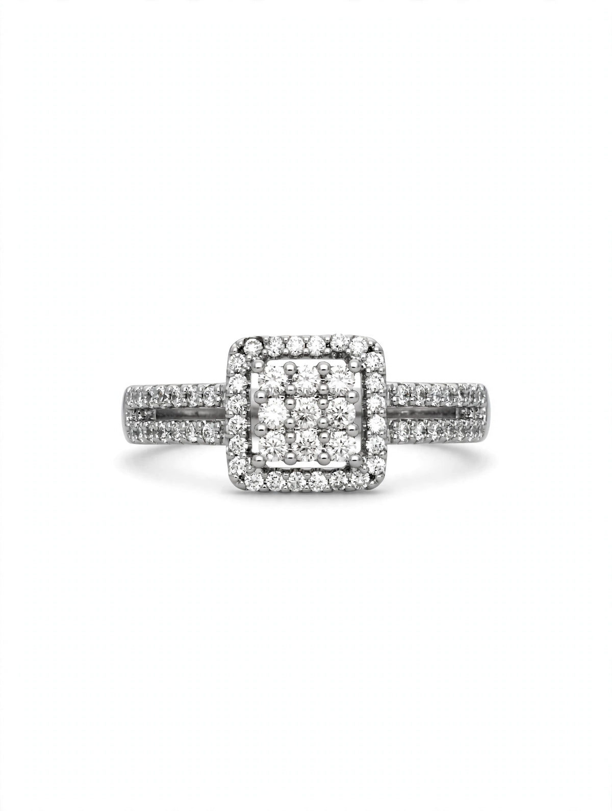Bague PRINCESSE - Halo Carré