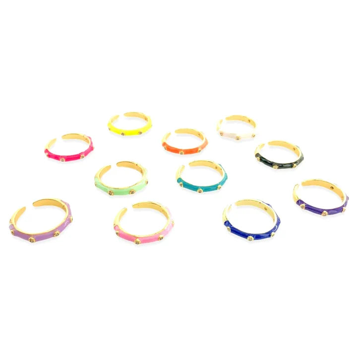 Bague Candy Coloré Strass - Couleur au choix